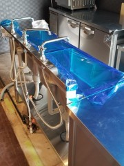 2槽シンク 給排水工事完了